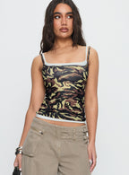 Women's No Rules Layered Cami Top Camouflage