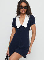 Women's Fabiola Collared Mini Dress Navy — Dress