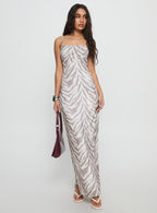 Women's Kierra Mesh Maxi Dress Zebra — Dress
