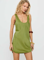 Women's Kalyssia Tie Back Shift Mini Dress Green — Dress