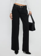 Women's Ellanor Low Rise Straight Leg Jean Washed Black