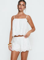 Women's Madison Avenue Embroidered Detail Shorts White