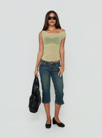 Women's Tanjiro One Shoulder Top Green