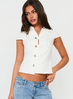Women's Daleah Frog Closure Top White