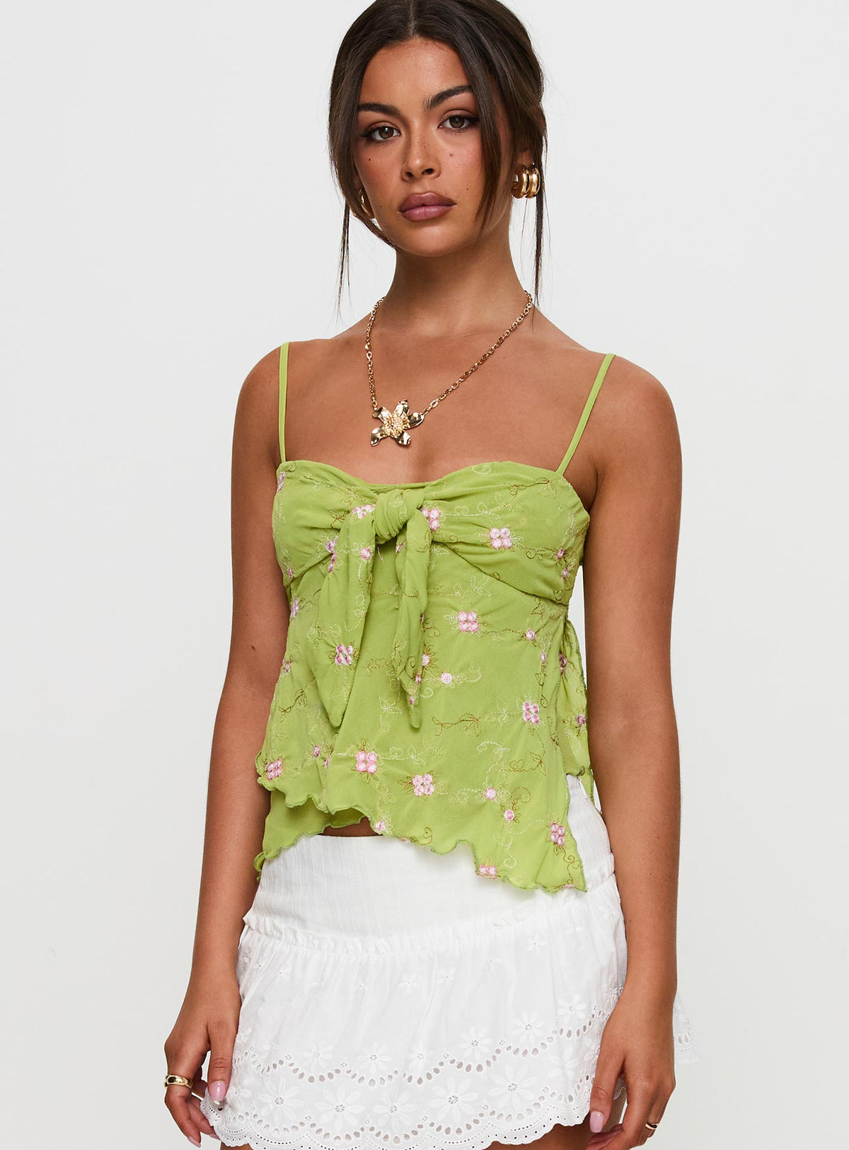 Women's Paislie Mesh Top Sage Green
