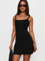 Women's Baseline Rib Mini Dress Black — Dress