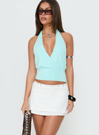 Women's Esperia Button Layered Mini Skirt White