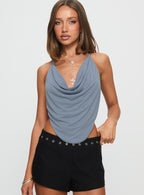 Women's Anetta Cowl Halter Top Blue