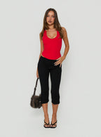 Women's Baseline Rib Capri Pants Black