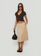 Women's Camissa Knit Wrap Top Chocolate