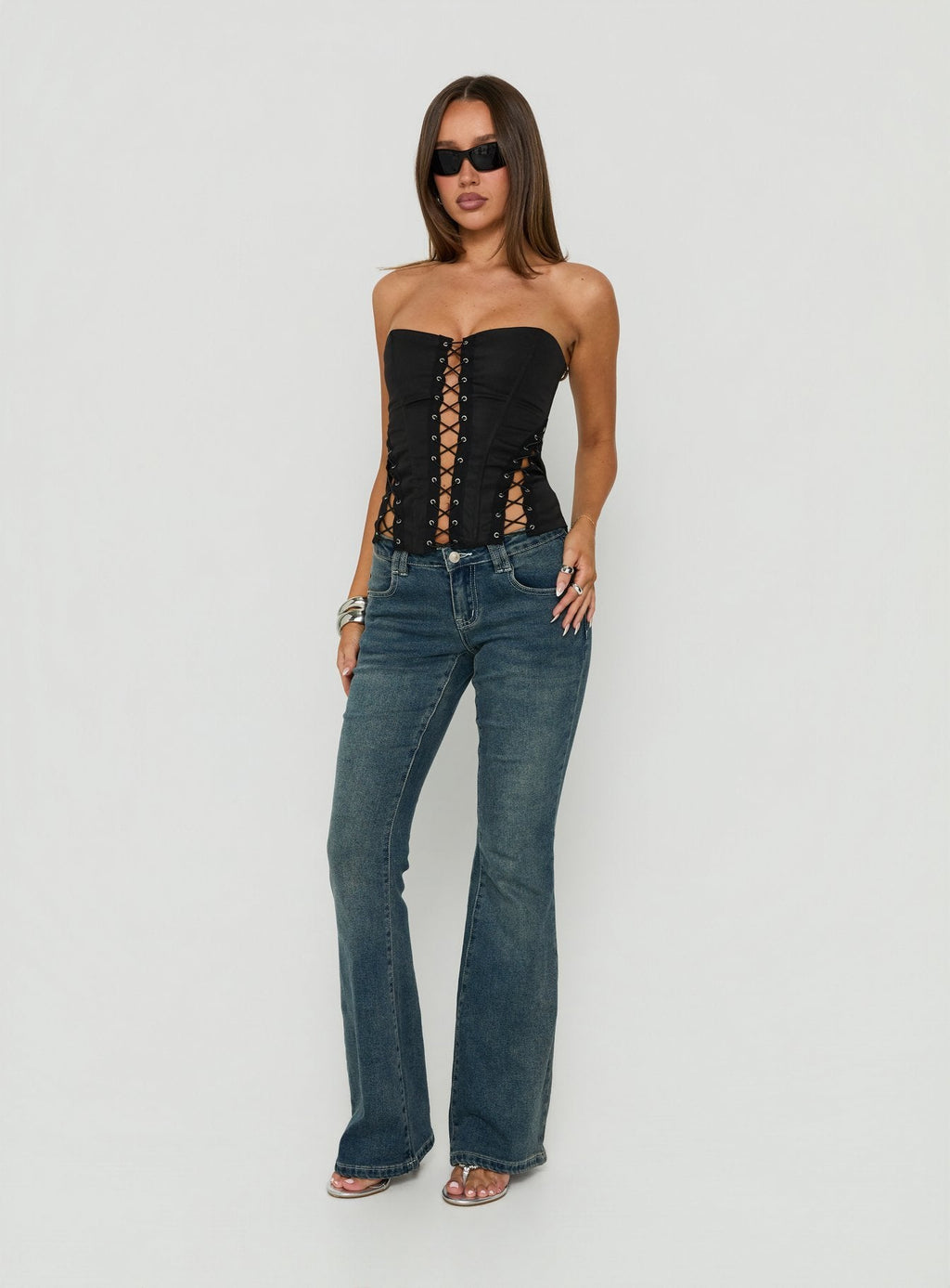Women's Eden Lace Up Corset Black