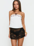 Women's Somie Crochet Lace Mini Skirt Black