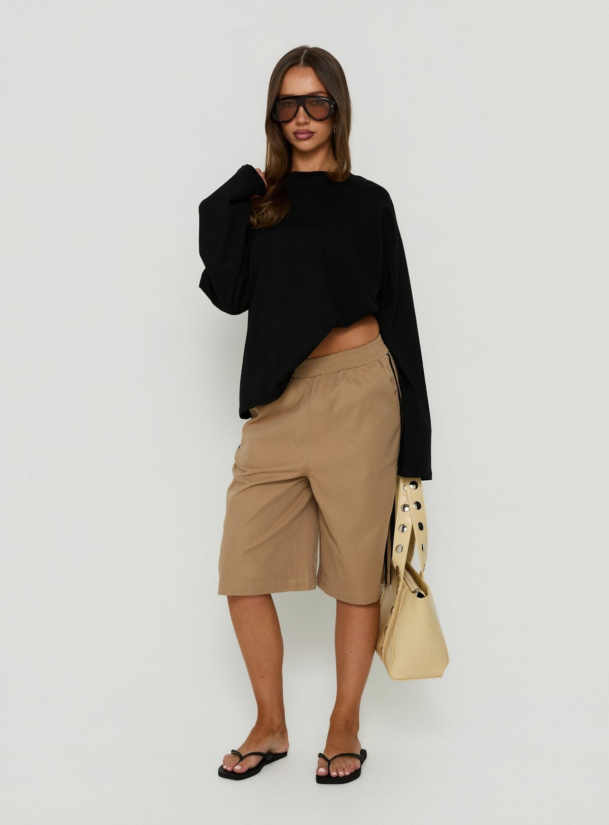 Women's Boe Longline Track Shorts Brown