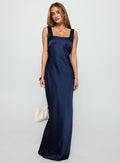 Women's Dasha Satin Maxi Dress Navy — Dress