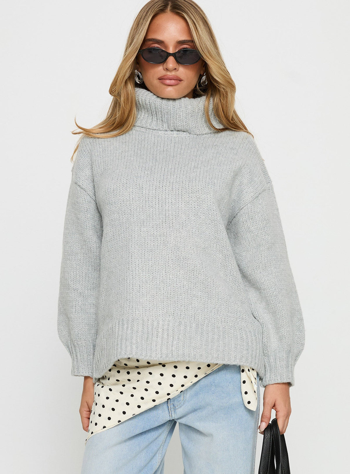Women's Let Love In Knit Sweater Grey