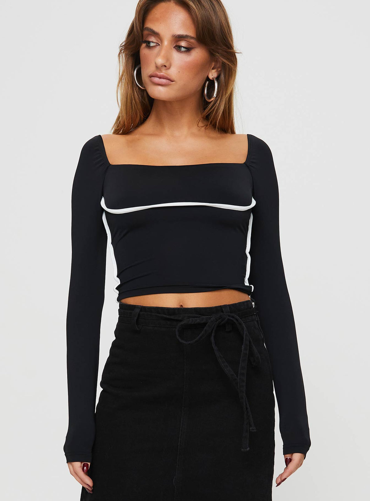 Women's Maidenwell Contrast Long Sleeve Top Black