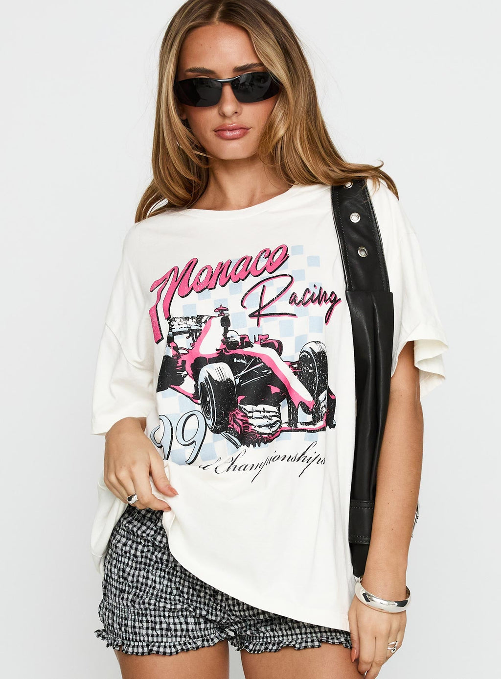 Women's Monaco Racing 99 Oversized Tee White