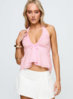 Women's Gadot Anglaise Halter Top Pink