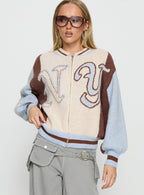 Women's Brandyce Graphic Knit Jacket Blue / Chocolate