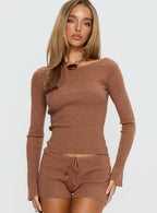 Women's Ahani Off Shoulder Knit Top Mocha