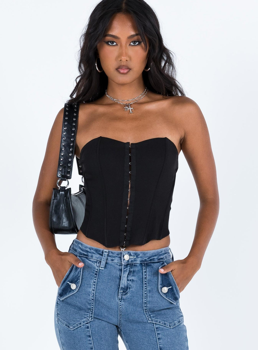 Women's Archer Corset Top Black