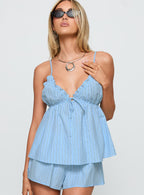 Women's Abigayle Top Blue Stripe — Matching Set