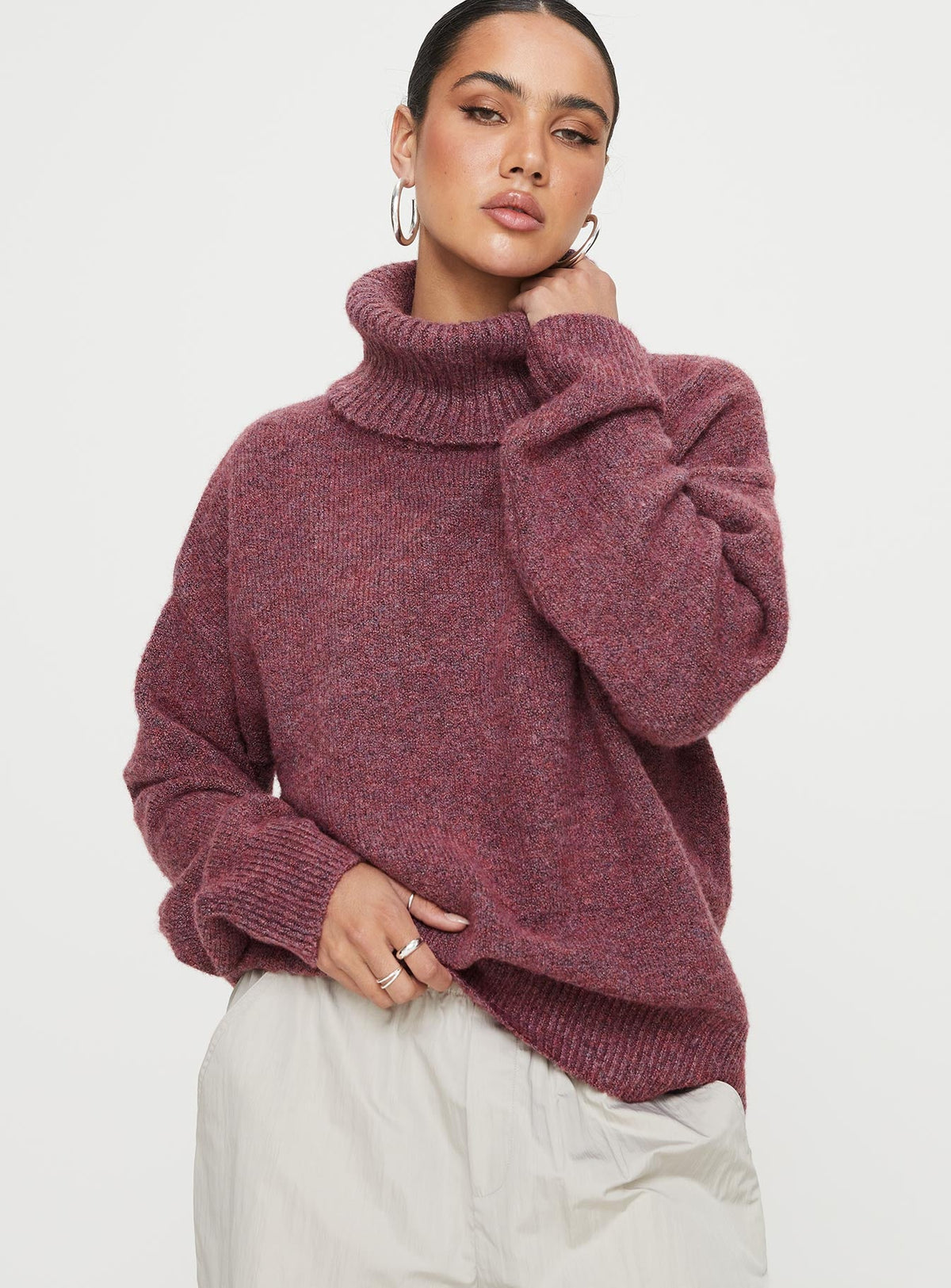 Women's Oswin Turtleneck Sweater Burgundy