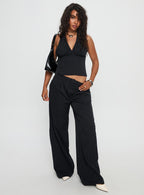 Women's All She Wrote Halter Tailored Set Navy Stripe