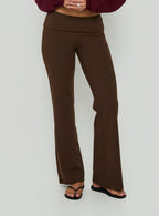 Women's Daily Define Foldover Waist Pants Brown