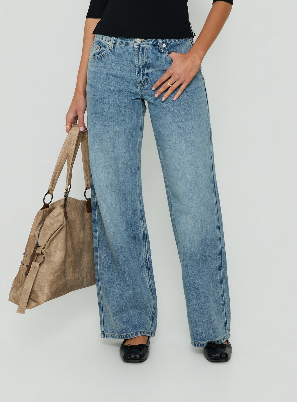 Women's Serenitia Mid Rise Relaxed Jeans Bright Blue