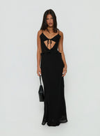 Women's Isamia Frill Cutout Maxi Dress Black — Dress