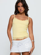 Women's Falling Through Lace Detail Top Lemon
