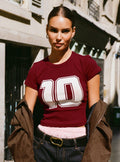 Women's Baseline Rib Tee One Zero Red
