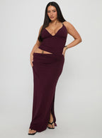 Women's Imeraldia Hardware Halter Maxi Dress Currant Curve — Dress