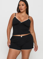 Women's Slow Start Jersey Sleep Short Black Curve