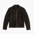 Men's Racer Jacket | Dark Olive Suede