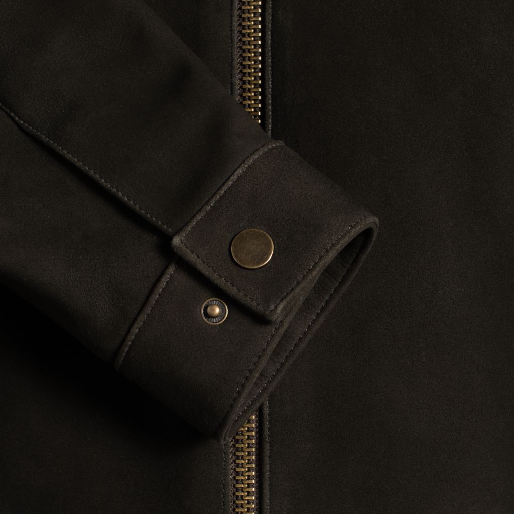 Men's Racer Jacket | Dark Olive Suede