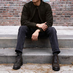 Men's Racer Jacket | Dark Olive Suede