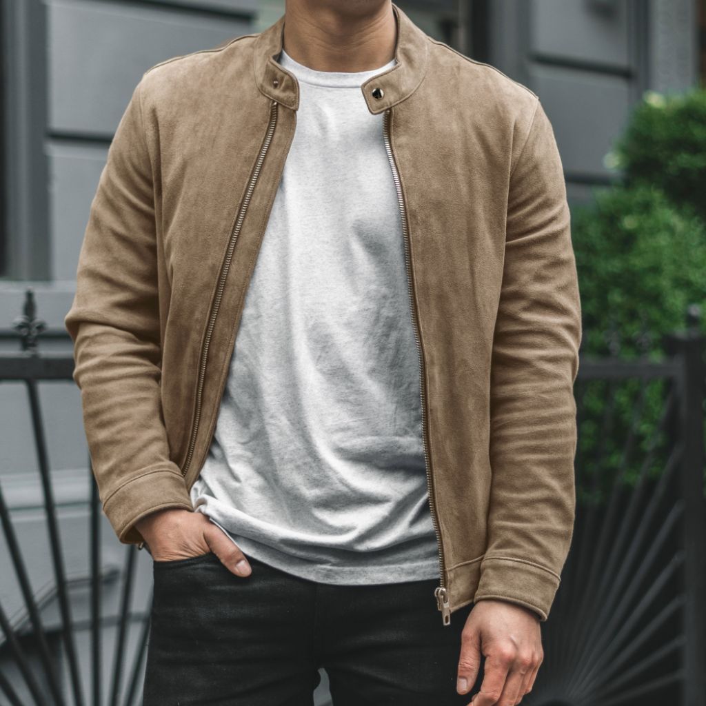 Men's Racer Jacket | Taupe