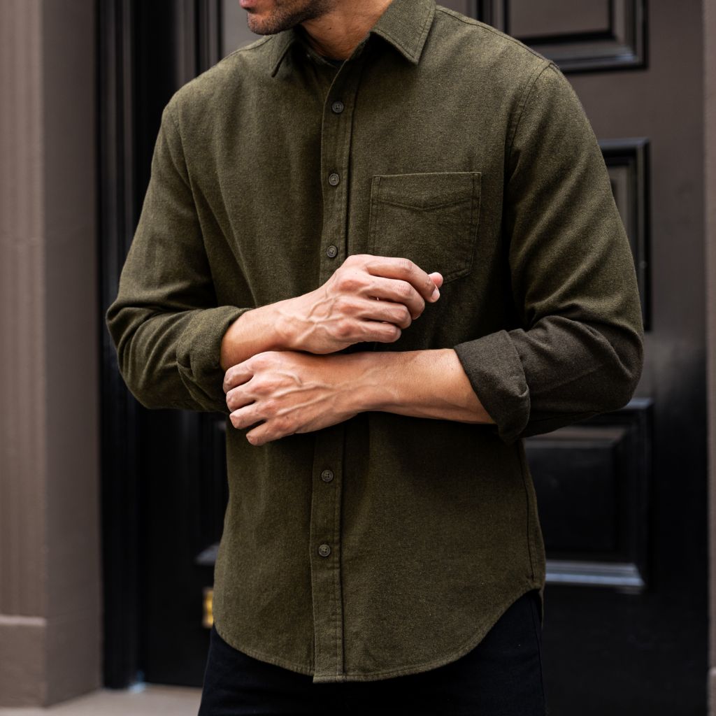 Men's Solid Shirt | Olive