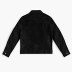 Women's Suede Trucker Jacket | Black
