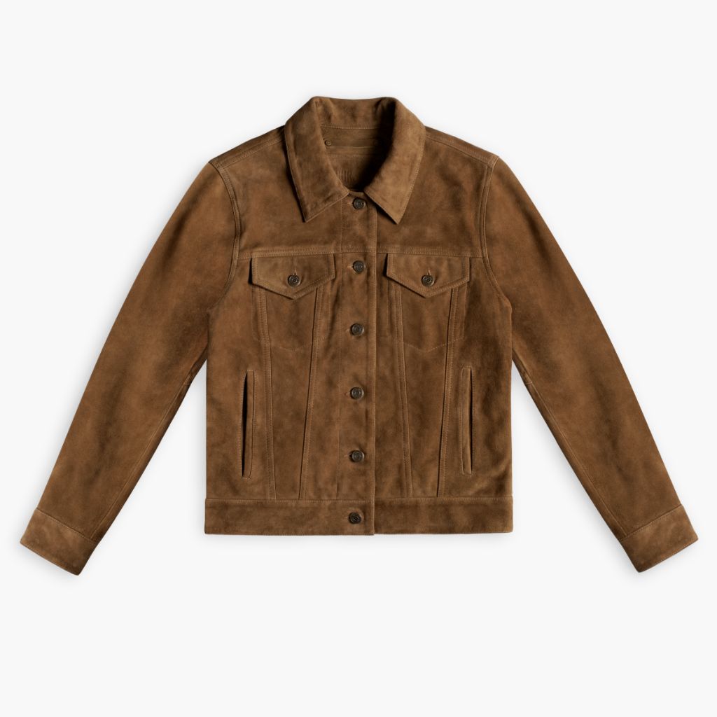 Women's Suede Trucker Jacket | Dusty