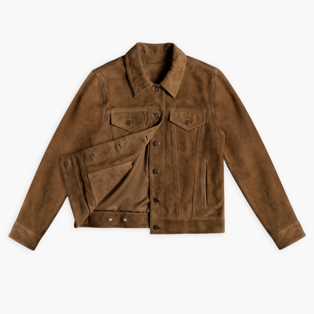 Women's Suede Trucker Jacket | Dusty