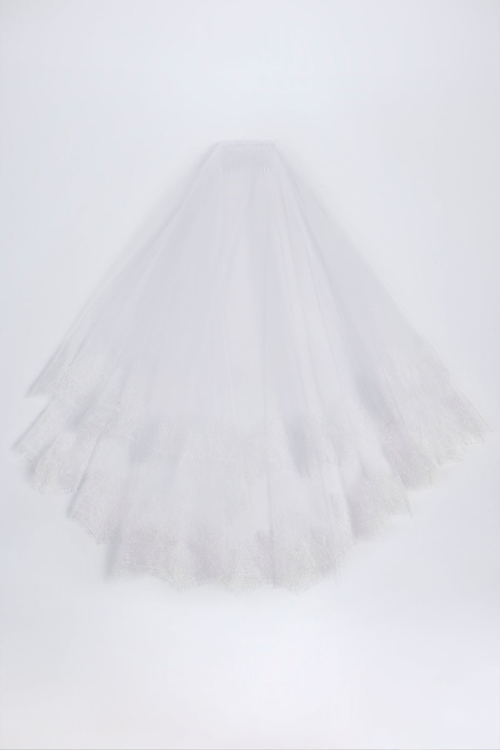 Lace-Trim Veil in White — Bridal Accessories
