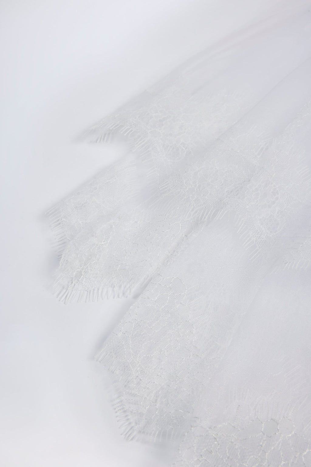 Lace-Trim Veil in White — Bridal Accessories