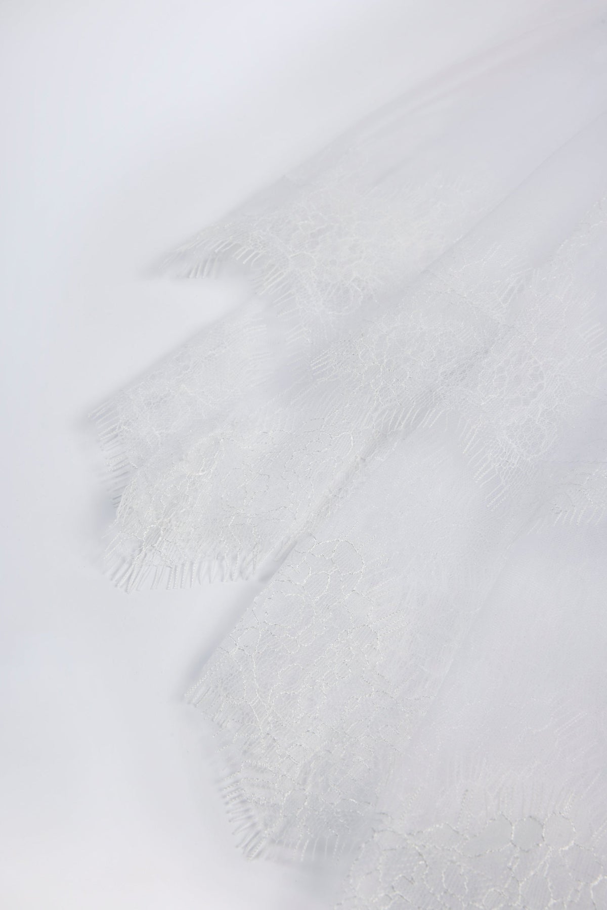 Lace-Trim Veil in White — Bridal Accessories
