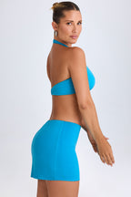 Women's Mid-Rise Micro Mini Skirt in Aqua Blue