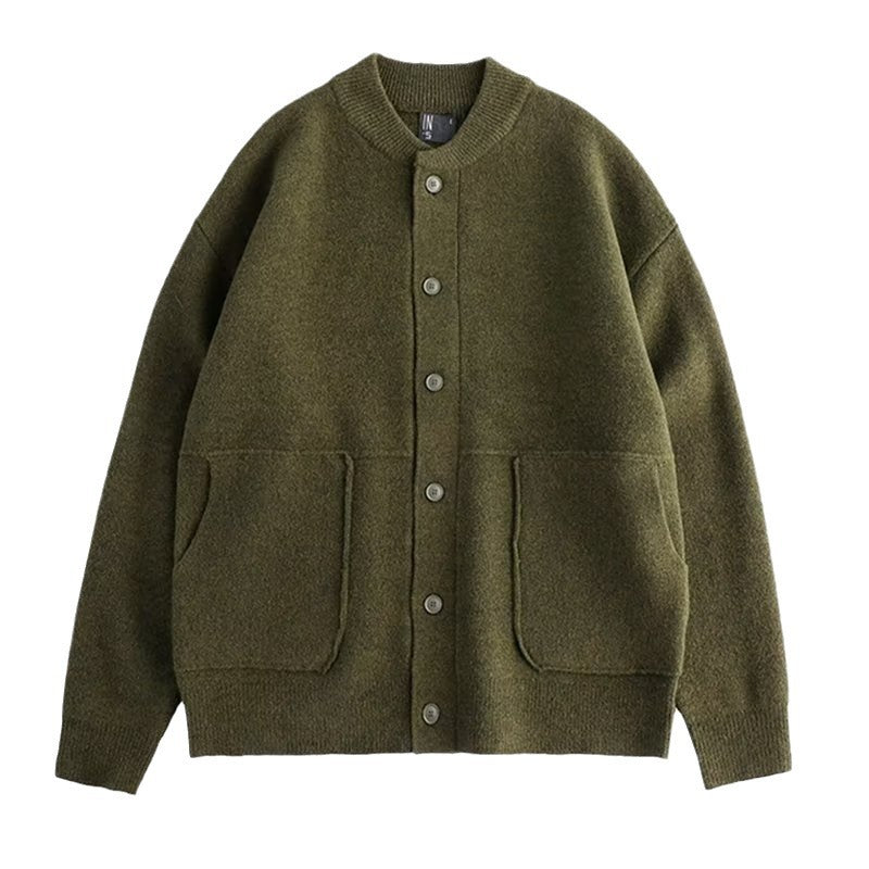 Men's Wool-Blend Button-Front Cardigan