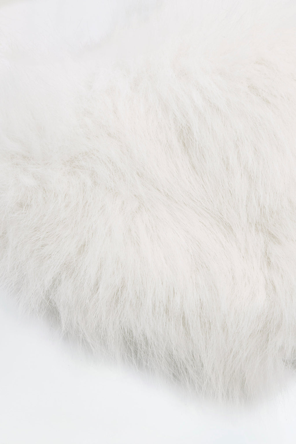 Women's Faux Fur Triangle Bralette in White — Intimates
