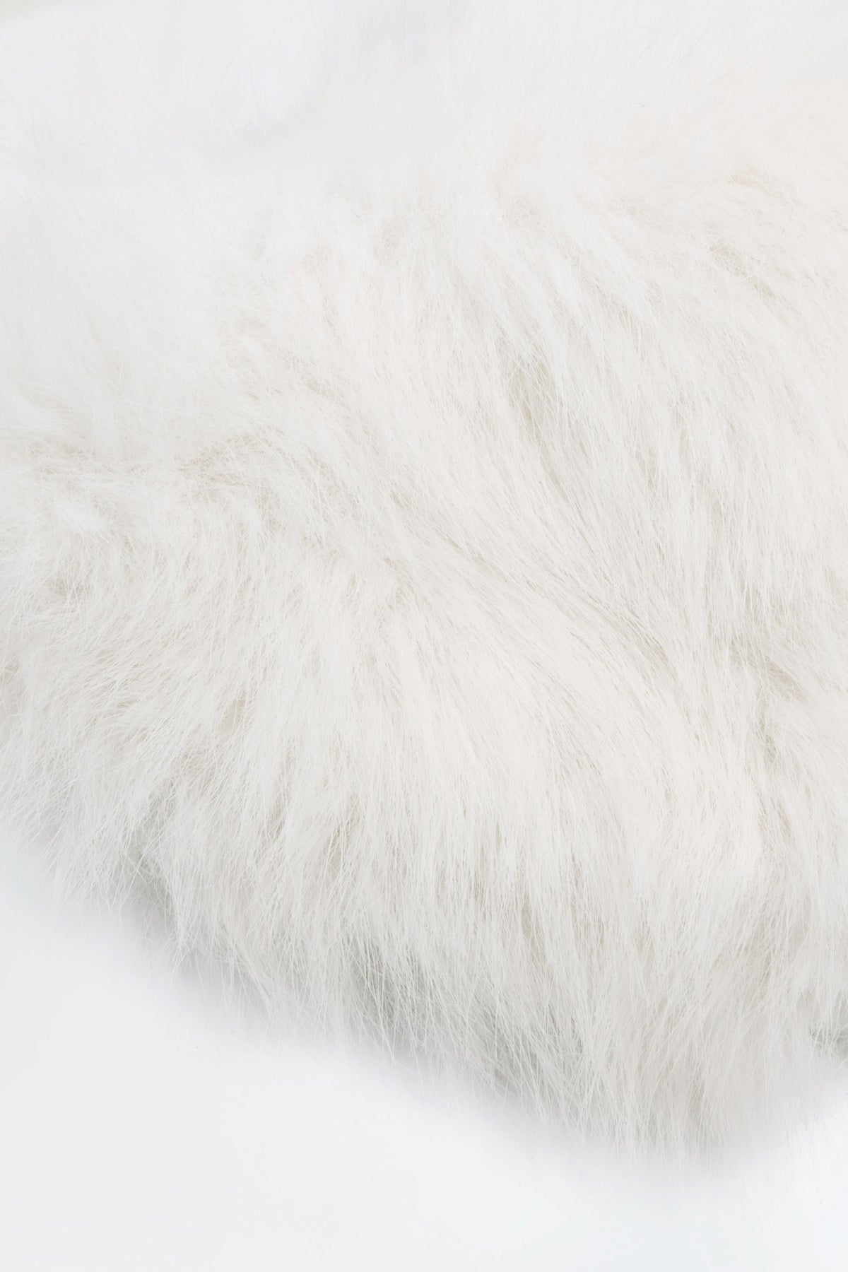 Women's Faux Fur Triangle Bralette in White — Intimates